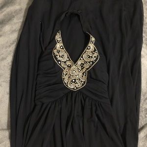 Halter blue prom dress